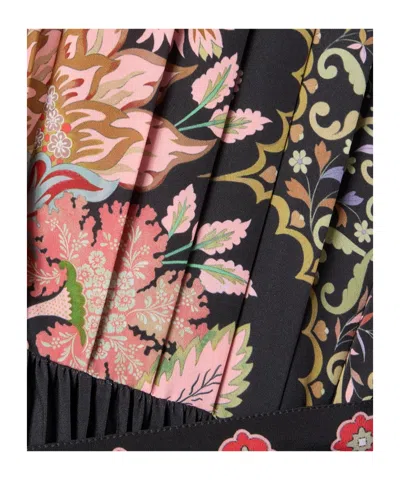 La Doublej Belted Pleated Printed Crepe De Chine Maxi Dress In Multi