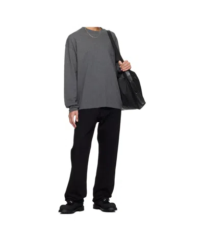 Essentials Embroidered Classic Fit Long Sleeve In Gray