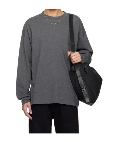 Essentials Embroidered Classic Fit Long Sleeve In Gray