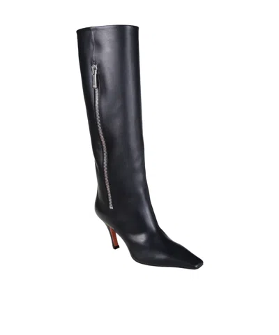 Amina Muaddi Pointed-toe Boots In Black