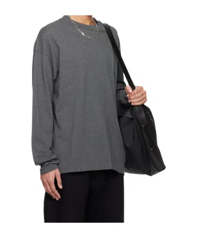 Essentials Embroidered Classic Fit Long Sleeve In Gray