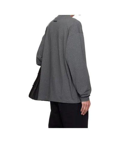 Essentials Embroidered Classic Fit Long Sleeve In Gray