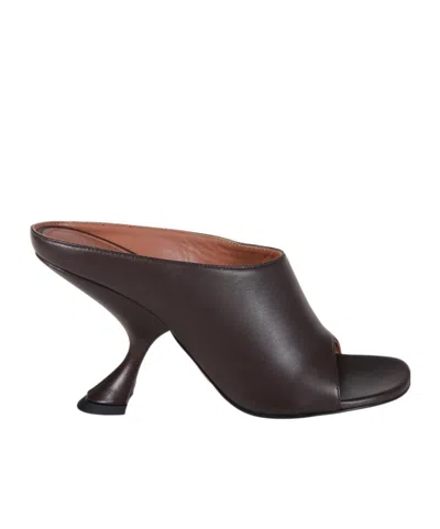 Amina Muaddi Taylor Slipper 90 Coffee Nappa In Brown