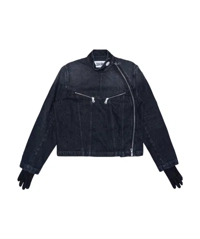 Jean Paul Gaultier Detachable Glove Denim Jacket In Black