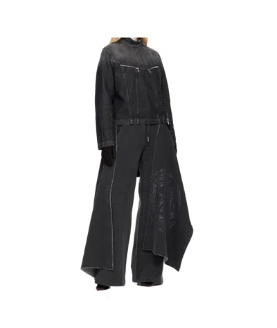 Jean Paul Gaultier Detachable Glove Denim Jacket In Black