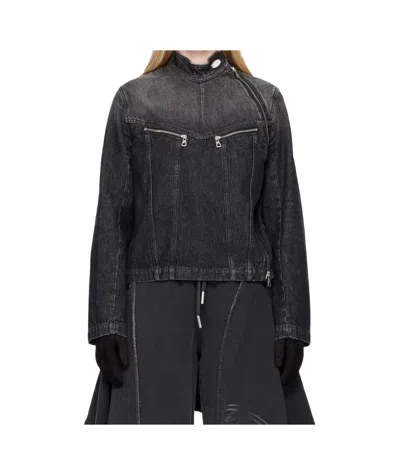 Jean Paul Gaultier Detachable Glove Denim Jacket In Black
