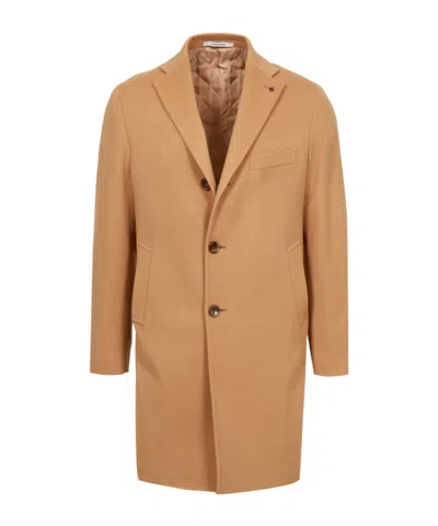 Tagliatore Long-sleeved Coat In Brown