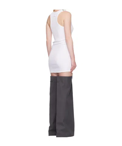 Jean Paul Gaultier Ribbed Mini Dress In White