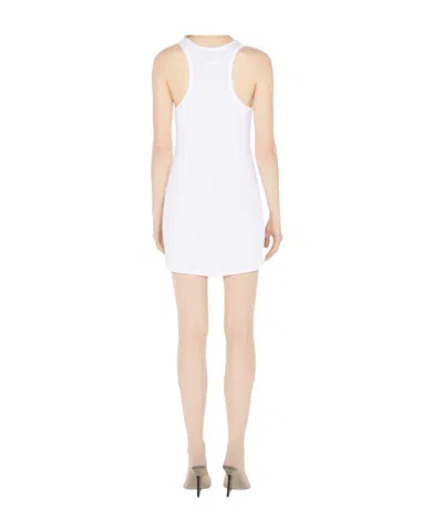 Jean Paul Gaultier Ribbed Mini Dress In White