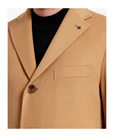 Tagliatore Long-sleeved Coat In Brown