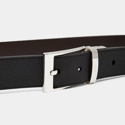 Bally Reversible And Adjustable Belt In Black Leather In Black