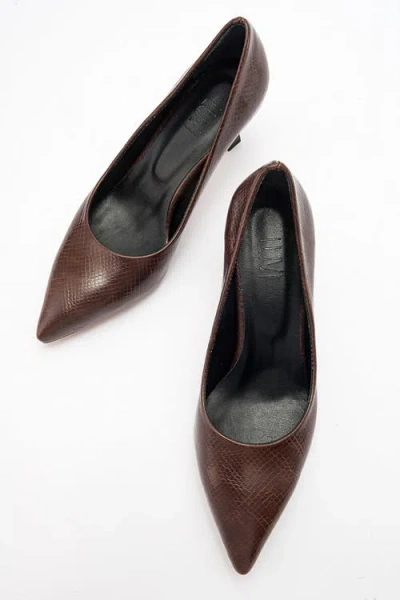 Prologue Shoes Pedra Pointed Toe Pump In Brown