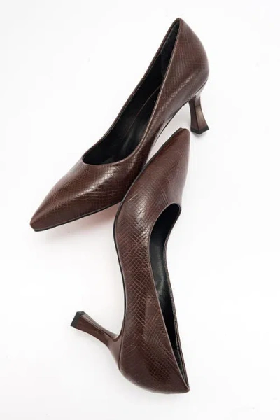 Prologue Shoes Pedra Pointed Toe Pump In Brown