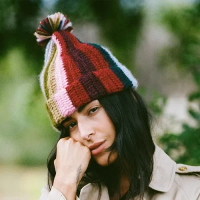 Minga Mom's Rainbow Striped Baby Alpaca Beanie In Multi