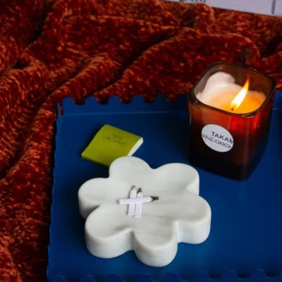 Parma Tile Superbloom Marble Catchall In White