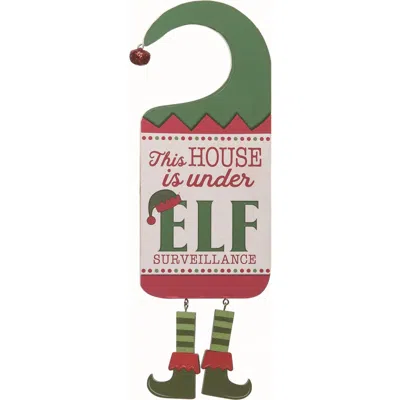 Transpac Wood White Christmas Elf Wall Decor For Festive Charm In Multi