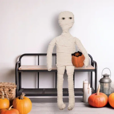 Transpac Mumford The Mummy Greeter Decorative Figurine Halloween Decor In White