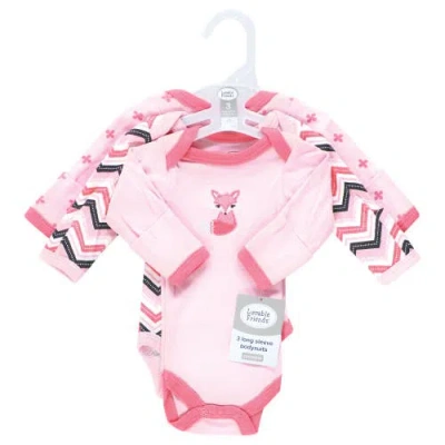 Luvable Friends Preemie Long Sleeve Bodysuits 3pk Foxy In Multi