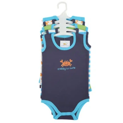 Luvable Friends Sleeveless Cotton Snap-crotch Undershirts In Multi