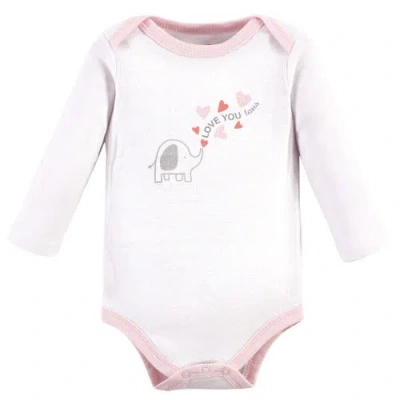 Luvable Friends Everyday Cotton All-in-one Garment With Long Arms In Pink