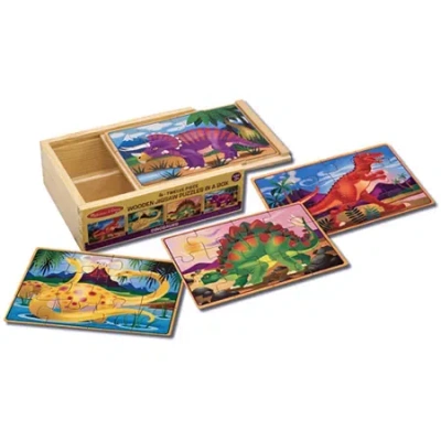 Melissa & Doug Dinosaur Puzzles In A Box Puzzle In Multi
