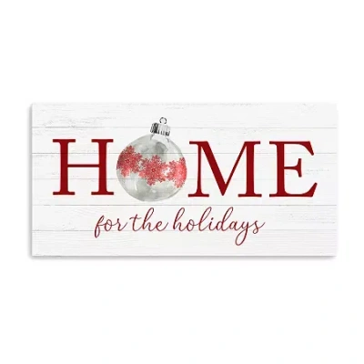 Lumaprints Home For The Holidays Canvas Art In White