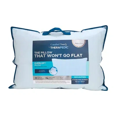 Comfort Touch By Therapedic Everloft Down Alternative Medium/firm Bed Pillow In Blue