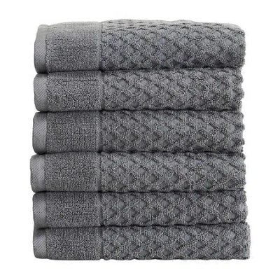 Linery Diamond 6-pc. Hand Towel In Gray