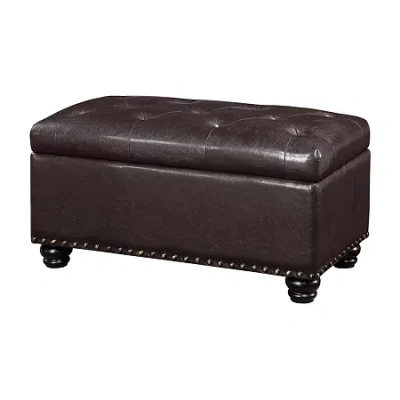 Asstd National Brand Designs4comfort 7th Avenue Storage Ottoman In Brown