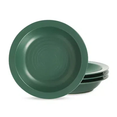 Stone Lain Orbit 4-pc. Stoneware Pasta Bowl In Green