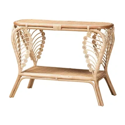 Asstd National Brand Bastet 2-drawer Rattan Console Table In White