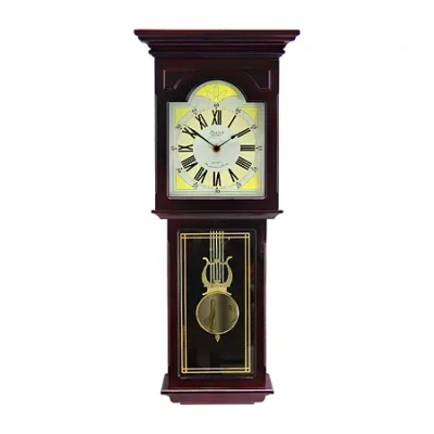 Bedford Clock Collection Redwood Oak Finish Wall Clock In Brown