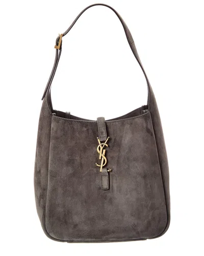Saint Laurent Le 5 A Suede Tote In Gray