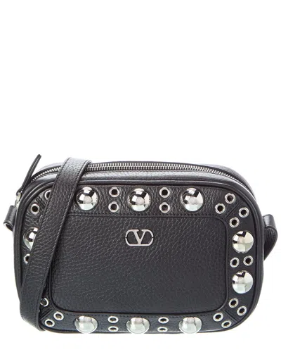 Valentino Garavani Nellcote Studded Leather Camera Crossbody Bag In Black