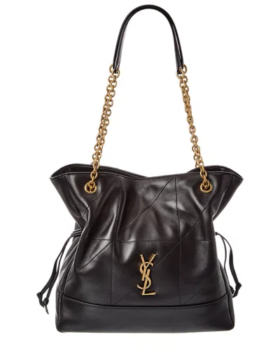 Saint Laurent Jamie Small Leather Shopping Tote In Black