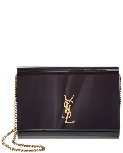 Saint Laurent Vicky Minaudiere Plexiglas Shoulder Bag In Black