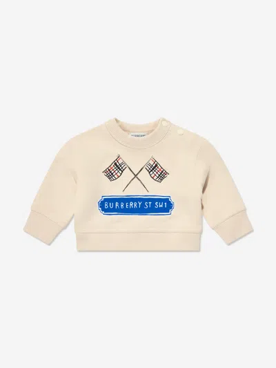 Burberry Baby Boys Flag Logo Sweatshirt In Neutral
