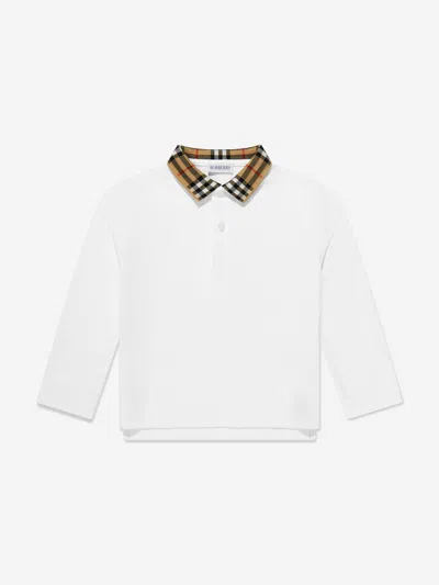Burberry Boy's Johane Check-collar Polo Shirt In Multi