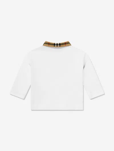 Burberry Baby Boys Mini Johane Long Sleeve Polo Shirt In White