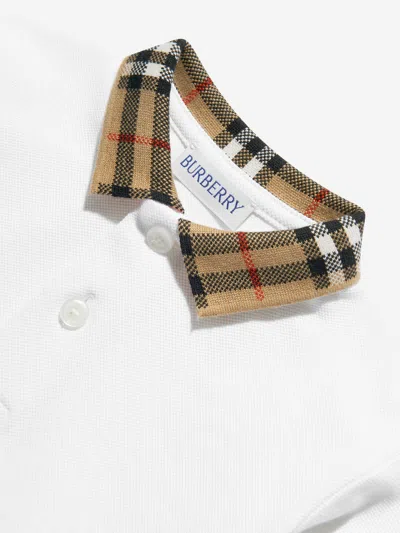 Burberry Baby Boys Mini Johane Long Sleeve Polo Shirt In White