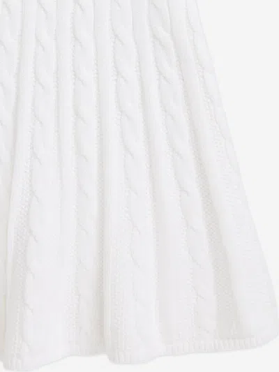 Ralph Lauren Girls Cotton Cable Knit Dress In White