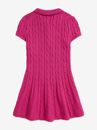 Ralph Lauren Girls Classic Cable Knit Dress In Pink