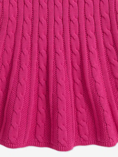 Ralph Lauren Girls Classic Cable Knit Dress In Pink