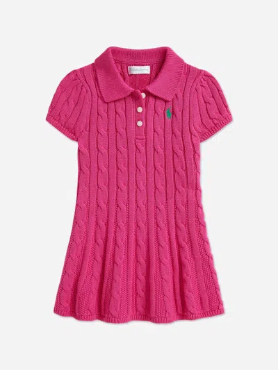 Ralph Lauren Baby Girls Classic Cable Day Dress In Pink