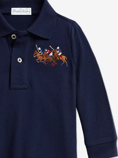 Ralph Lauren Baby Boys Polo Romper In Blue