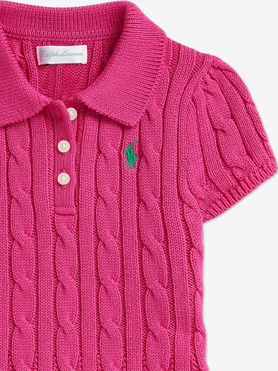 Ralph Lauren Baby Girls Classic Cable Day Dress In Pink
