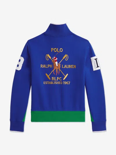 Ralph Lauren Girls Half Zip Tech Sweatshirt In Blue