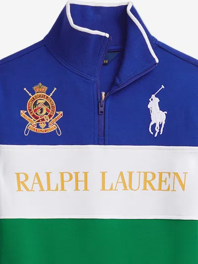 Ralph Lauren Girls Half Zip Tech Sweatshirt In Blue