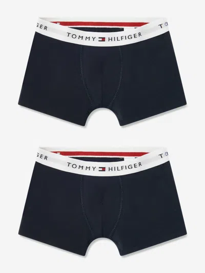 Tommy Hilfiger Boys 2 Pack Boxer Shorts Set In Blue