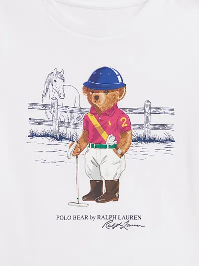 Ralph Lauren Girls Polo Bear T-shirt In White